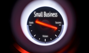 Electronic gauge displaying a Small Business Concept